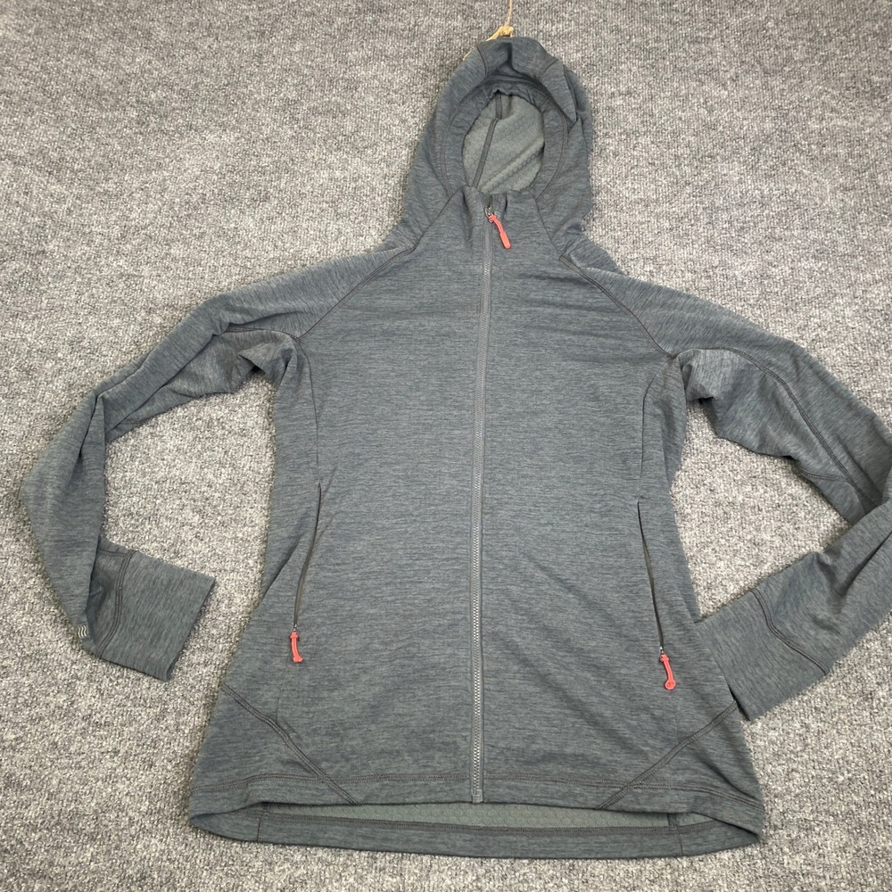 Rab Nexus Jacket Womens Grey Thermic Fleece Hooded Full Zip QFE-69 Size M UK 12